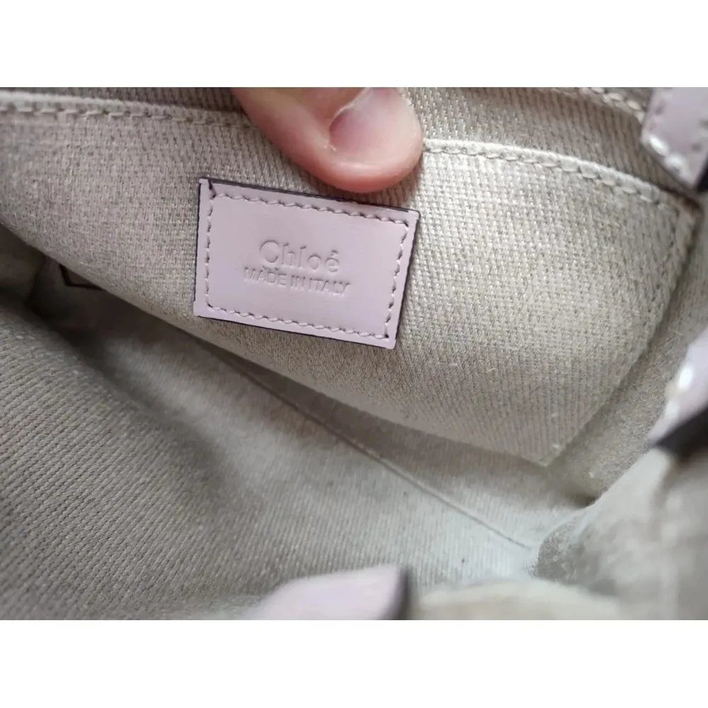 Chloé Mini Woody Logo Strap Canvas Tote - Picture 6 of 7